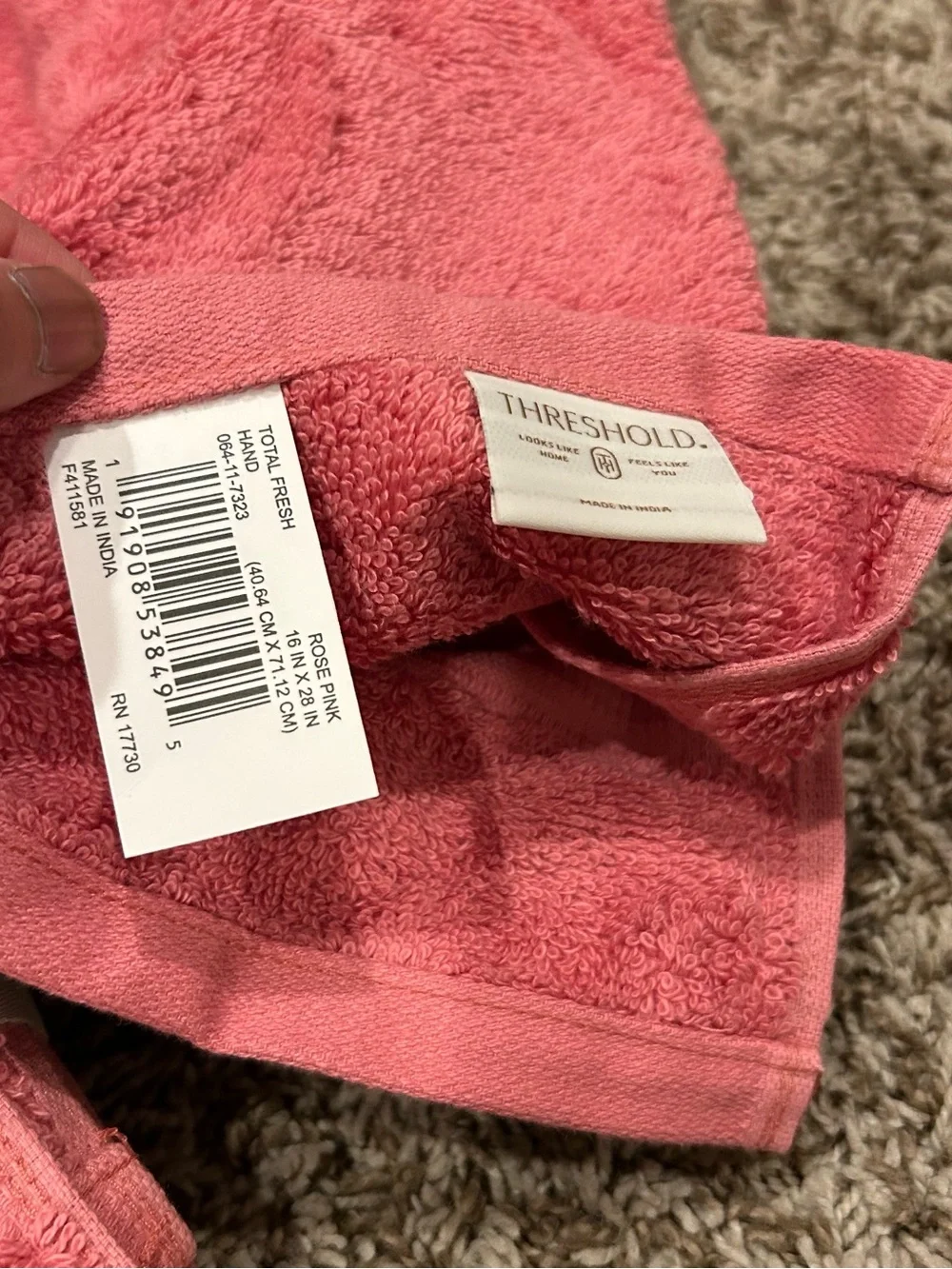 Threshold 100% Cotton Pink Towels Set of 8